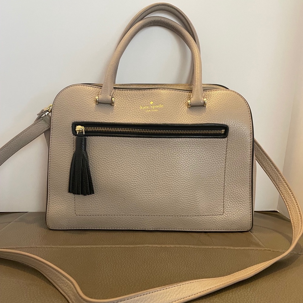 Kate Spade Karen Chester Satchel Handbag In Taupe.